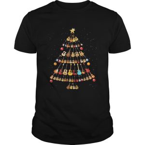 Guitar lovers Christmas tree shirt