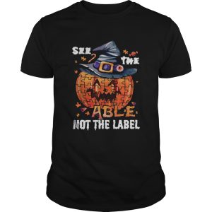 Halloween Autism awareness pumpkin See the able not the label shirt