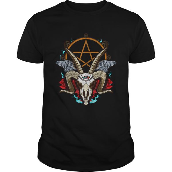 Halloween Baphomet Satanic Goat Ram Head Lucifer Eye shirt L