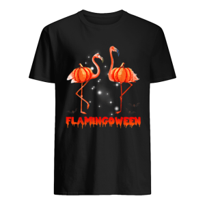 Halloween Custome Flamingo Flamingween pumpkin shirt