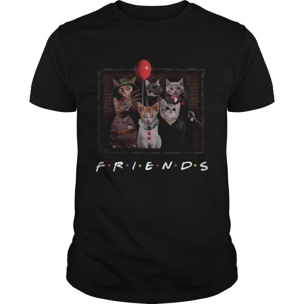 Halloween Friends TV Show cat in horror movie character shirt