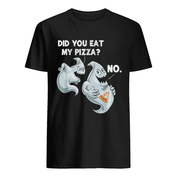 Halloween Ghost Pizza Funny Food Gift Mens Women Boy shirt