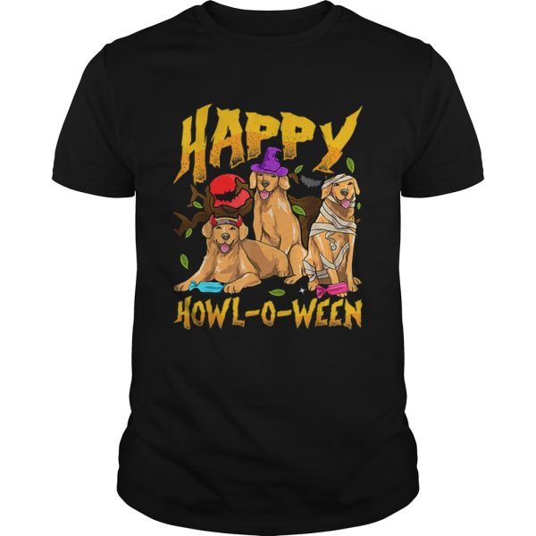 Halloween Golden Retriever Mom Dad HAPPY HOWLOWEEN Goldies shirt