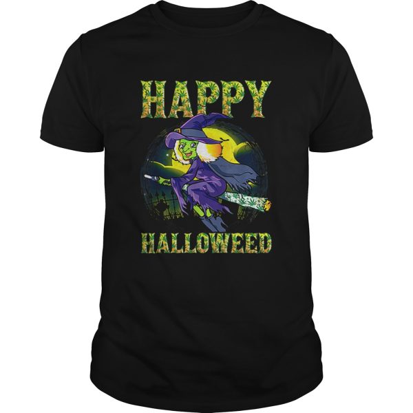 Halloween Happy Halloweed Witch Marijuana Weed 420 Women shirt