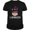 Halloween LLama Witch LLamaween Bat Glasses shirt