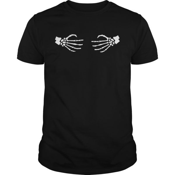 Halloween Skeleton Wrap Around Hands Womens Shirt