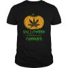 Halloween THC 420 Pumpkin Carving Stoner Cannibus Smoking shirt