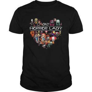 Halloween crazy horror lady heart shirt