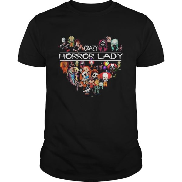 Halloween crazy horror lady heart shirt