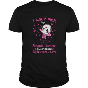 Halloween michael myers i wear pink for breast cancer awareness faith hope love shirt