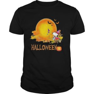 Halloween snoopy and woodstock witch moon shirt