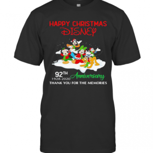 Happy Christmas Disney 92Th Anniversary Thank You For The Memories T-Shirt