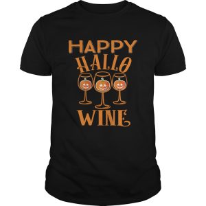 Happy Hallowine Halloween Wine Glasses Drinking TShirt