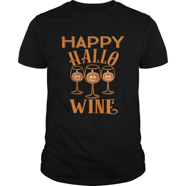 Happy Hallowine Halloween Wine Glasses Drinking TShirt