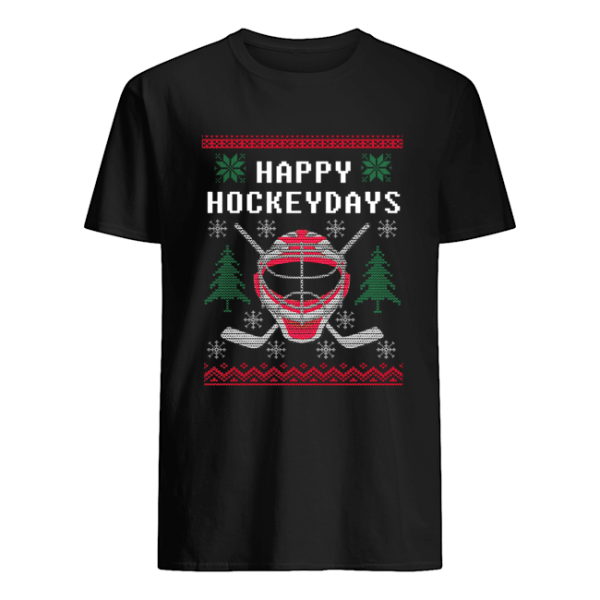 Happy Hockey Days Ugly Christmas Sweater T-Shirt