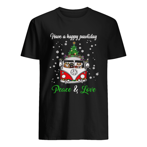 Have a happy pawlidays peace and love Dogs Christmas shirt