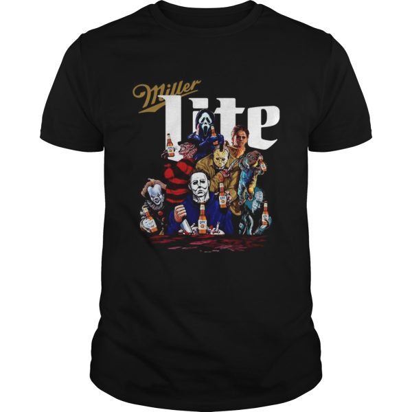 Horror characters Miller Lite shirt