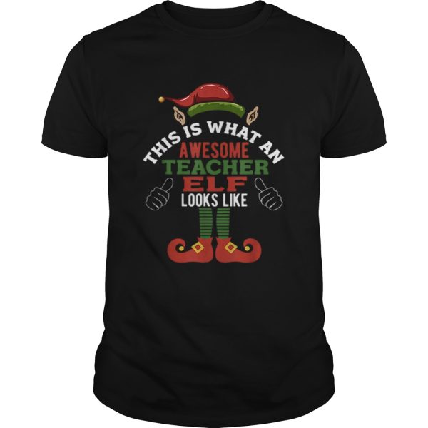 Hot Awesome Teacher Elf Funny Christmas shirt