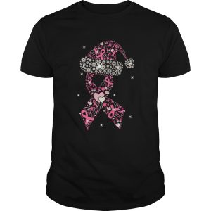 Hot Breast Cancer Christmas Ribbon With Hat shirt