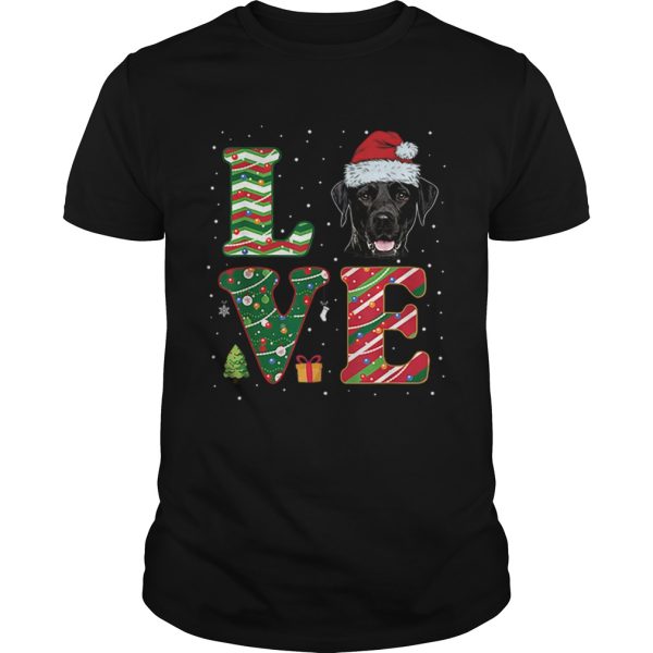 I Love Black Labrador Christmas Santa Hat Gift shirt