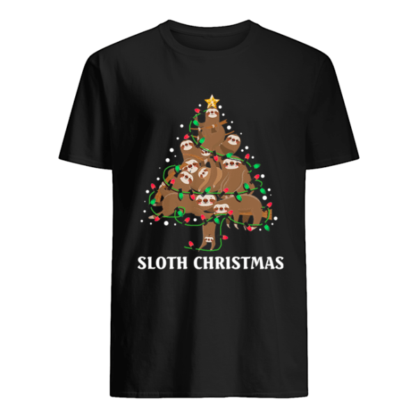 I Love Sloth Christmas Tree Merry Slothmas T-Shirt