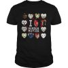 I love horror movies horror character heart face shirt