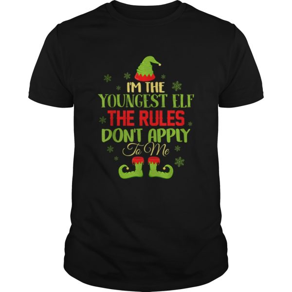 Im The Youngest The Rules Elf Christmas Pajama shirt