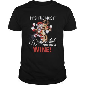 Its The Most Wonderful Time For A Wine Santa Xmas shirt