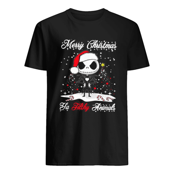 Jack Skellington Merry Christmas Ya filthy animals Christmas shirt