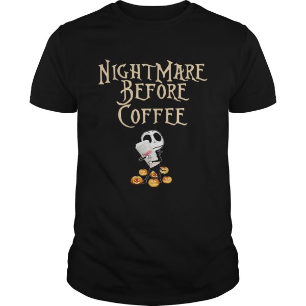 Jack Skellington hug Dunkin’ Donuts Nightmare before coffee shirt