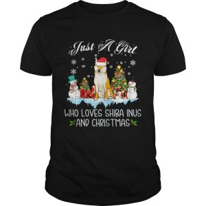 Just A Girl Loves Shiba Inu And Christmas shirt