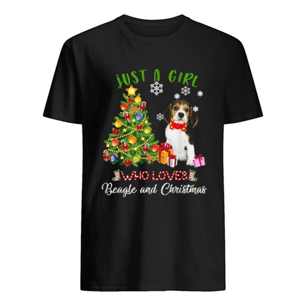 Just A Girl Who Loves Beagle And Christmas X-mas Gift T-Shirt