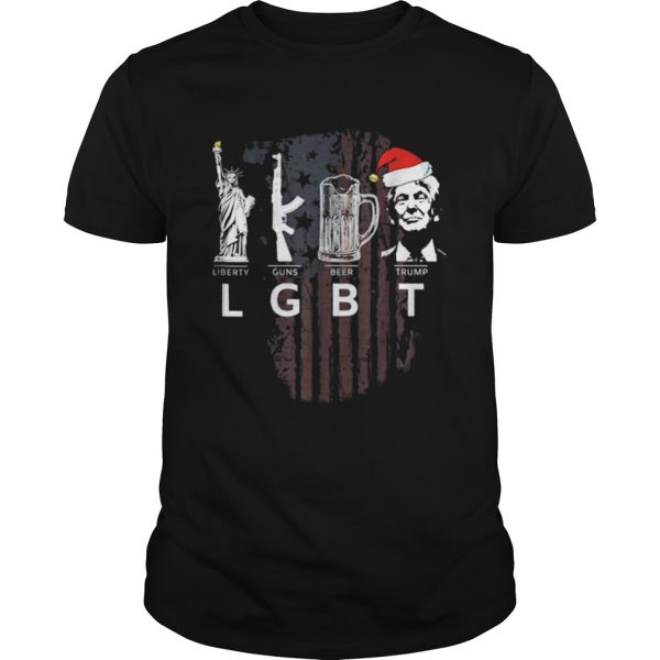 LGBT Liberty Guns Beer Trump Santa Hat Christmas shirt