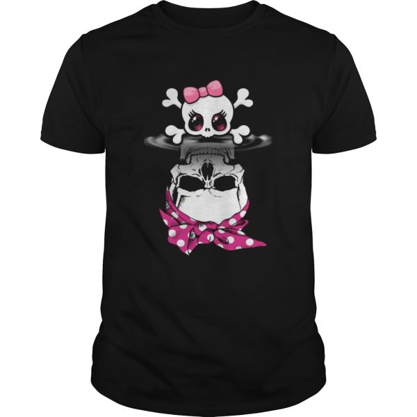 Lady skull water mirror reflection shirt