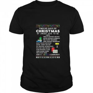 Librarian Christmas Tshirt 12 Days Of Christmas Library Song shirt