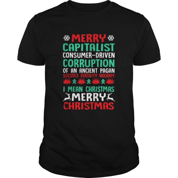 MERRY CAPITALIST PAGAN HOLIDAY Christmas shirt