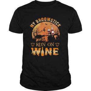 MY BROOMSTICK RUN ON WINE MOON PUMPKINS HALLOWEEN TSHIRT