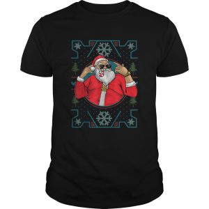 Mens Funny Dirty Rapper Santa Christmas shirt