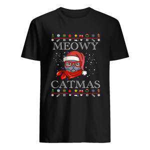 Meowy Happy Christmas Cat Lover Gift T-Shirt