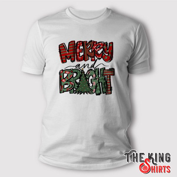 Merry And Bright Christmas Tree T Shirt