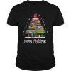 Merry Christmas Book Christmas Tree School Gift Tee Tshirt