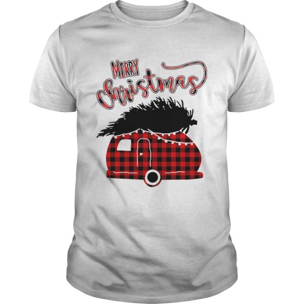 Merry Christmas Camping Car With Christmas Tree Tshir