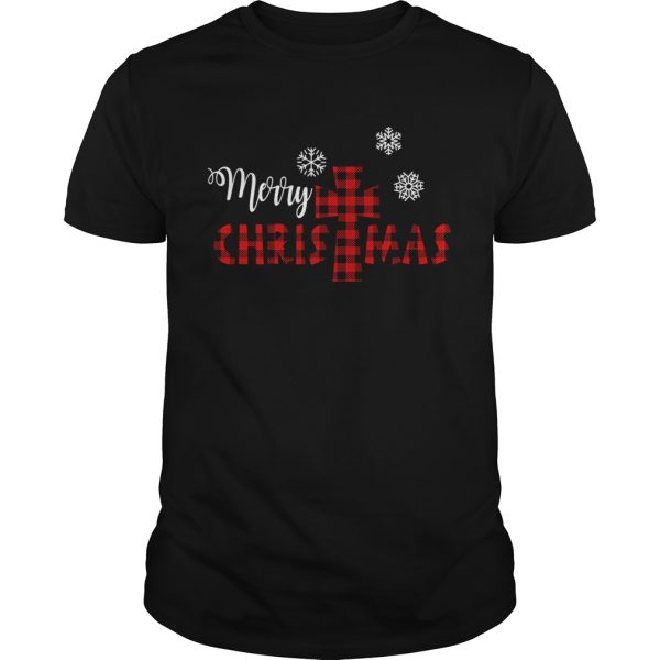 Merry Christmas Christ Buffalo Plaid Xmas shirt