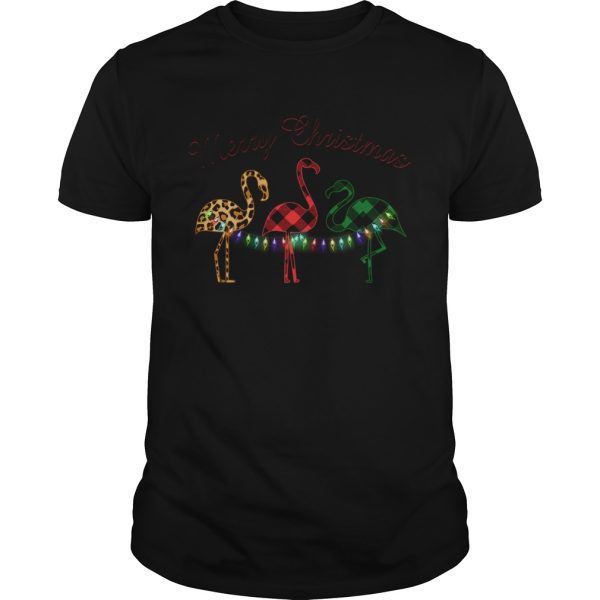 Merry Christmas Flamingo Lumberjack shirt