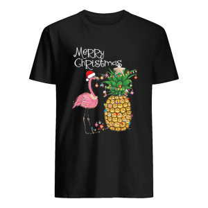 Merry Christmas Pink Flamingo Christmas T-Shirt