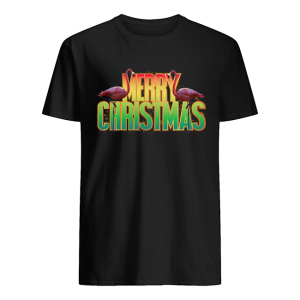 Merry Christmas Pink Flamingo Holiday Graphic Shirt