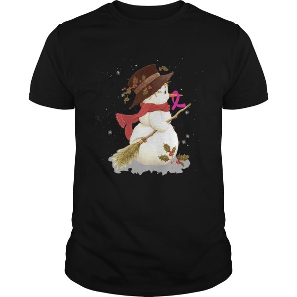 Merry Christmas Snowman Breast Cancer TShirt