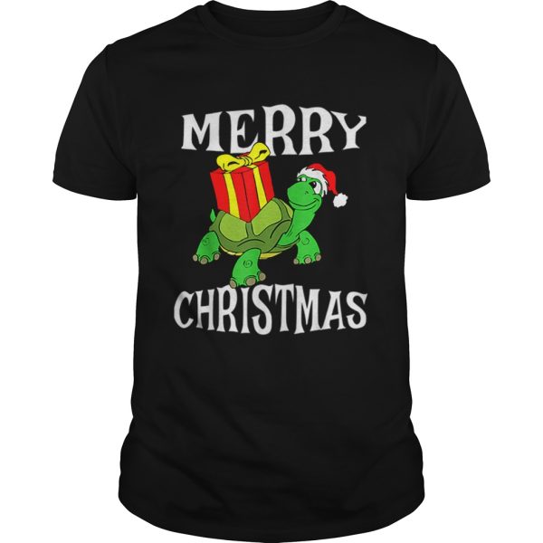 Merry Christmas Turtle Santa Hat Cute XMAS Present Gift shirt