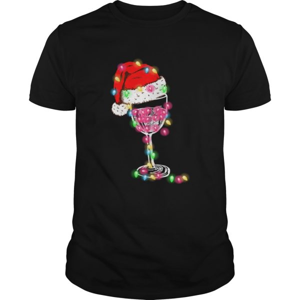 Merry Christmas Wine Glass Color Light Funny Wine Lover Gift TShirt