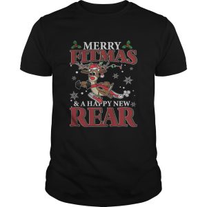 Merry Fitmas And Happy New Rear Reindeer Fitness Shirt